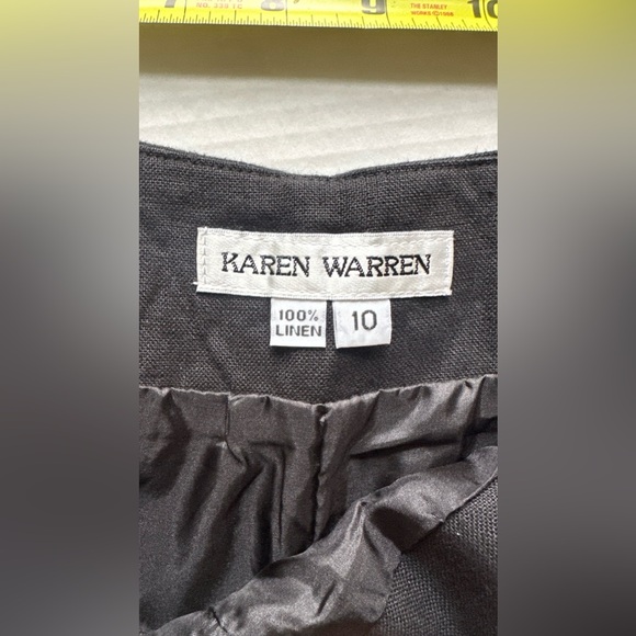 Linen 100% Women’s Pants Size‎ 10 High-Rise Lined Karen Warren - Picture 2 of 7